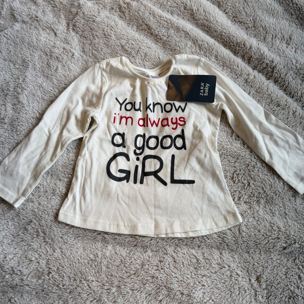 Zara Baby Girl Long Sleeve Graphic Top Size 12-18 Mos NWT